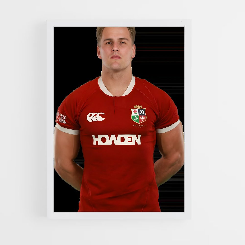 Poster Duhan en Rouge – affiche Rugby (vue 3)